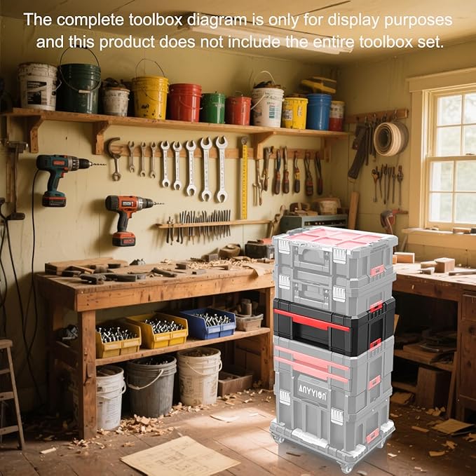 Anyyion Tool Storage Organizer with Single Deep Drawer, Heavy Duty Latches, Stackable