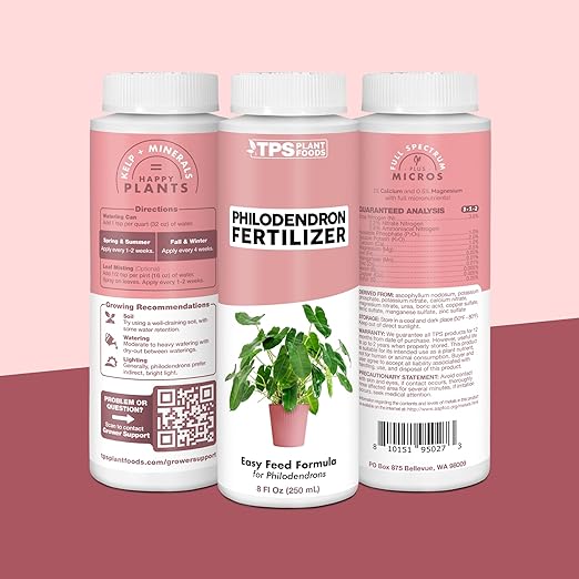 TPS NUTRIENTS Philodendron Fertilizer for All Philodendron and Tropical Shade Plants, Liquid Plant Food 8 oz (250mL)