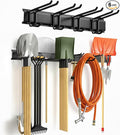 Garage Tool Organizer 32in - Heavy Duty Wall Mount Tool Storage Rack Load 350lb for Mop Rake Broom Shovel Folding Chair