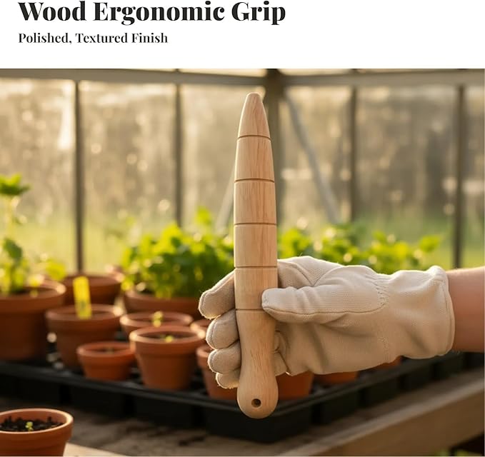 Garden Dibber with Measurement Lightweight Simple to Use 5.91inch Gardening Accessories Practical Handheld Bulb Planting Tool