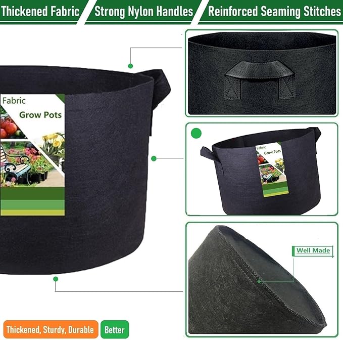 200 Gallon Big Raised Garden Bed Bag (50x24 inch) Large Plant Grow Bag for Tomato,Potato Planter,Herbs Veggies Planter,Flower Bed,Plant Container,Yard Waste,Lawn Debris,Leaf Bag with Gardening Gloves