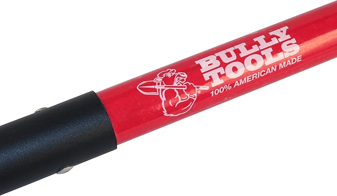 Bully Tools Square Point Shovel – Heavy Duty 14-Gauge Steel Metal Tool with D-Grip Fiberglass Handle for Landscaping, Digging, Soil Moving, Cleanup Job & Yard Projects - 100% Made in The USA, 46-Inch