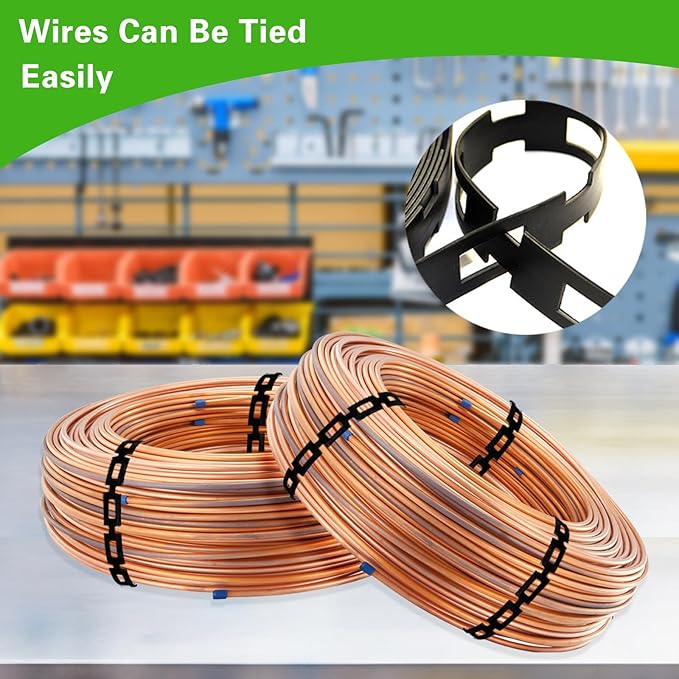 50 FT Chain Lock Tree Tie, 1/2 Inch Wide Adjustable Tree Support Straps for Staking, Outdoor Plant Garden Ties, Flexible & Reusable Plastic Ties for Cable, Leaning Tree Garden Accessories