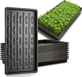 Shallow 1020 Nursery Flat Trays Specialized for Holding & Carrying 200 Cell Plug Seedling Trays (Height is 1.3"),Microgreen Germination Trays,10 Pack, No Holes (YB01, 10Pcs)