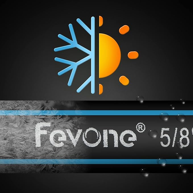Fevone Garden Hose 12 ft Outdoor, No Kinking, Flexible Water Hose, Heavy Duty Hybrid Polymer, 5/8 Inner Diameter Hose, 3/4 Brass Fittings