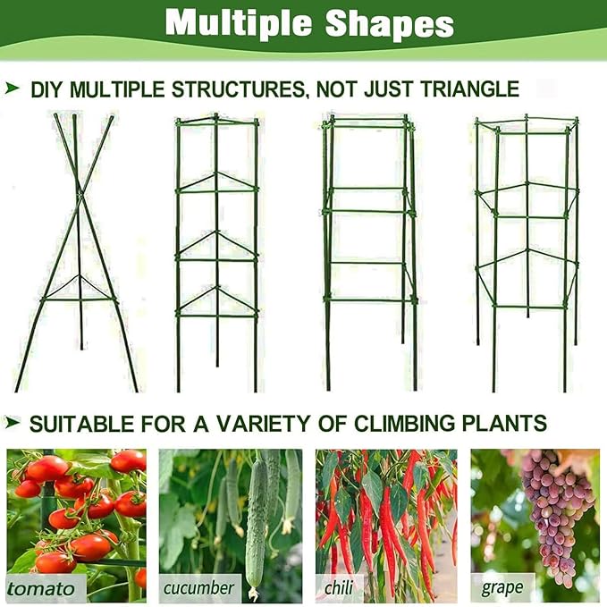 63Inch Tomato Cage for Garden Plant Support, 4Pack Adjustable Tall Tomato Cages Garden Stakes, Tomato Trellis for Pots, Tomato Cage Plant Trellis for Raised Garden Bed Climbing Plants Flowers