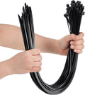 Shappy 50 Pcs Zip Ties Heavy Duty Strong Large Cable Wire Ties Zip Industrial Sturdy Wire, Awnings Tying Branches Bundling of Crops Fixed Water Pipes(18 Inch,Black)