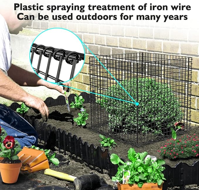 (8 Packs) Wire Plant Protector, 14.8" L x 14.8" W x 15.7" H Plant Protectors from Animals, Large Garden Plant Cage, Protect Plants, Shrubs and Vegetables from Rabbits, Heavy-Duty