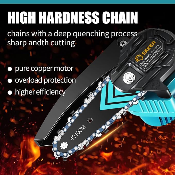 Saker Mini Chainsaw,Portable Electric Chainsaws Cordless,Handheld Chain Saw Pruning Shears Chain Saws for Tree Branches,Courtyard,Household and Garden,Gifts for Men Dad Husband Women