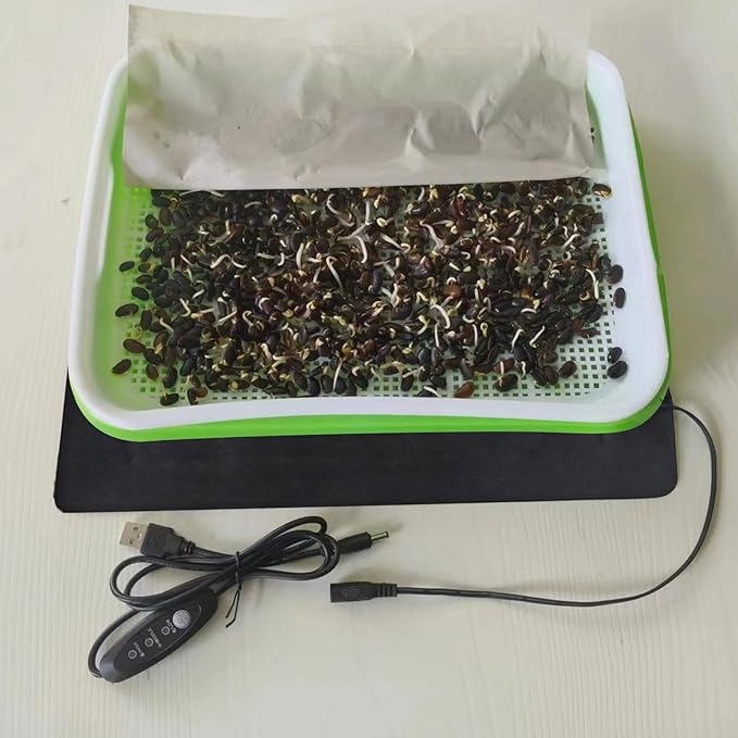 Seedling Heat Mat - PVC Leather Plants Heat Mat, Waterproof 8.5W Plant Heating Pad | 45℃-50℃ USB Warm Hydroponics Heating Pad, 3 Adjustable Temp Settings Plant Starter Heat Mat for Indoor Plants