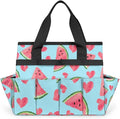 Garden Tool Bag Organizer Garden Tote Bag with Pockets Watermelon Heart Tool Storage Organizer Gardening Tool Kit Holder 13" x 6.8" x 2.8"