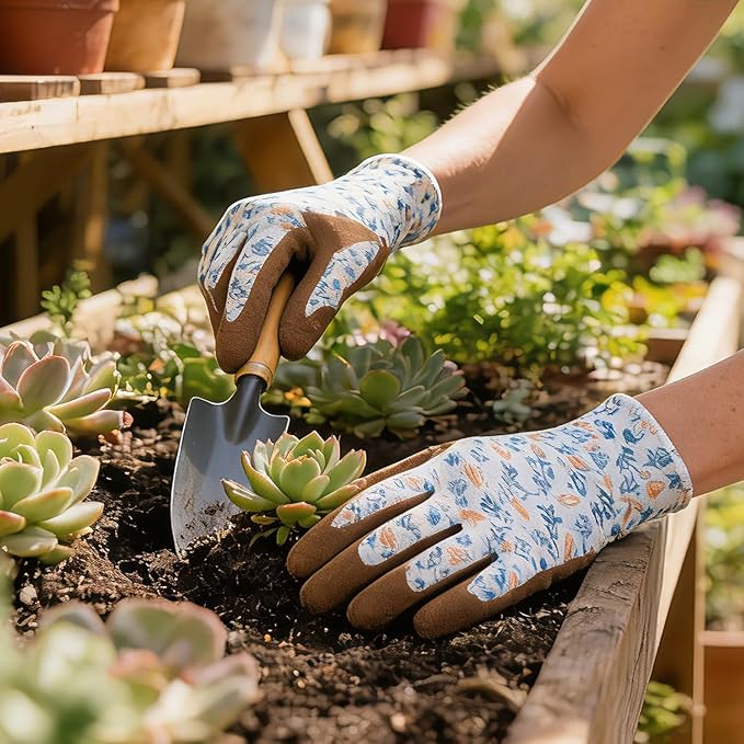 KDK Gardening Gloves for Women and Men, ECO Recycled Polyester Work Gloves with Latex Coating