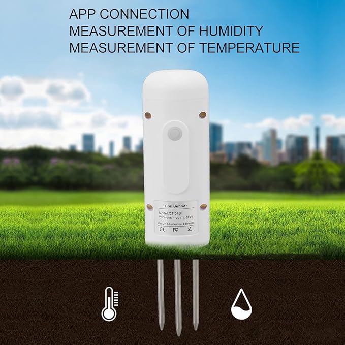 Fockety Plant Monitor Soil Test Kit,Flower Care Soil Tester for Zigbee Smart Plant Intelligent Sensor Plants Detector Bluetooth Monitor for Light Fertility Temperature