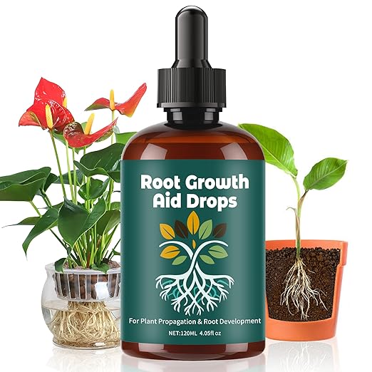 Root Drops, Root Growth Aid Drops, Rooting Hormone for Cuttings, Houseplant Prop Drops, Propagation Drops for Faster Roots & Less Shock, Liquid Formula for Indoor Water & Soil Propagation (4 OZ)