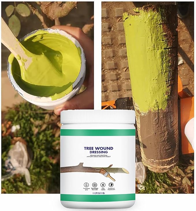 Tree Wound Sealer, Tree Pruning Sealer, Tree Grafting Supplies, Tree Wound Sealer Healing Paste, Bonsai Cut Paste, Pruning Sealer And Tree Wound Dressing for Trees, Shrubs, Roses (2Pcs*100g +2*Brush)