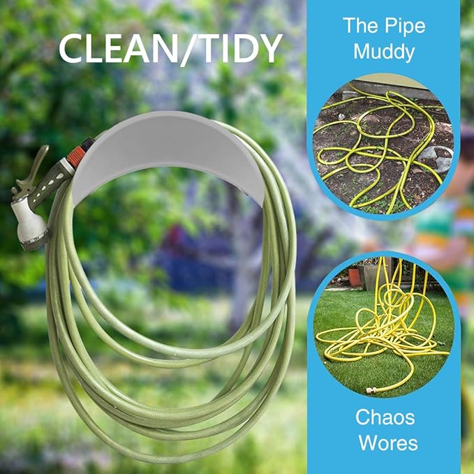 Water Hose Holder, Hose Holders Organizer for Outside Can Accommodate Large Hoses, Wall Mount Garden Hose Holder Hanger for Storage Waterhose
