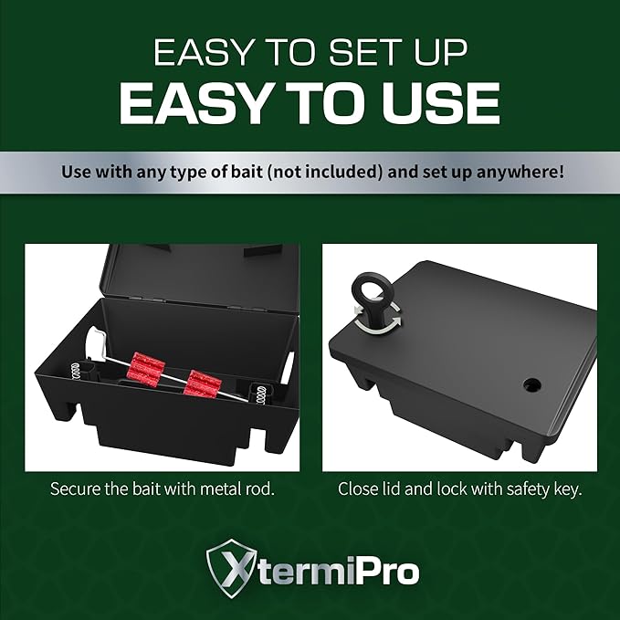 Large Rat & Mouse Bait Station - 4 Pack - Rat Bait Stations for Mice Outdoor/Indoor - Tamper Resistant - Child & Pet Safe Rodent Bait Station - Outside Traps - Bait Box Pest Control