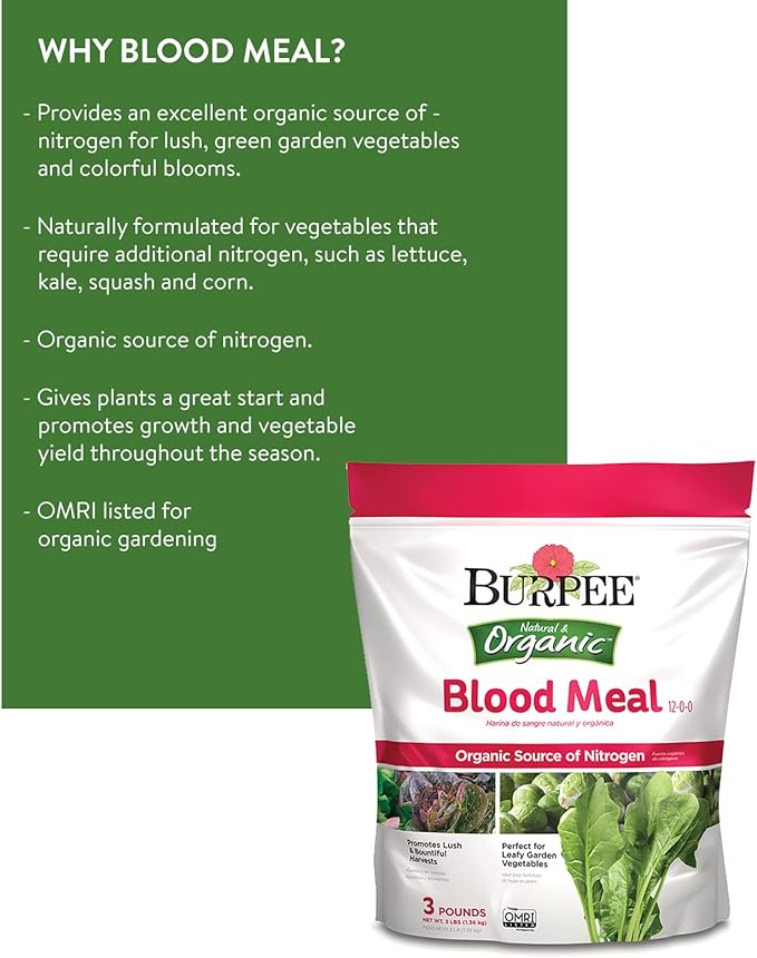Southern Ag All Purpose Granular Fertilizer 10-10-10, 5 LB Size: 5 LB & Burpee Organic Blood Meal Fertilizer | Add to Potting Soil | Excellent Natural Source of Nitrogen
