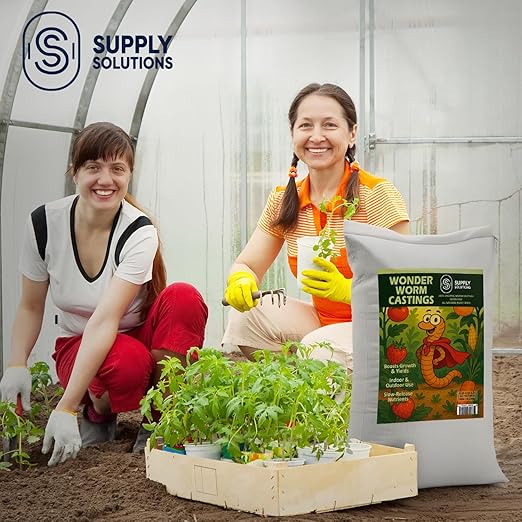 Supply Solutions | Wonder Worm Castings - Premium Organic Earthworm Compost Fertilizer for Indoor & Outdoor Plants, Houseplants, Vegetables, Fruit Trees & Garden Soil Enrichment (40 Pounds)