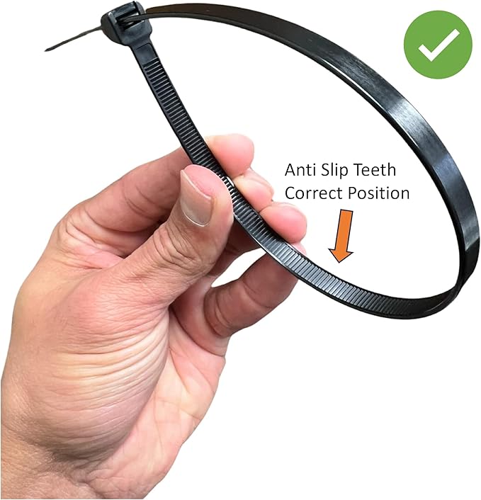 Black Zip Ties 8 inch 1000 Pack, 18 lbs Tensile Strength. Our Narrow UV Resistant Self-Locking Nylon Cable Ties, Wire Ties, Tie Wraps for Indoors, Outdoors, Cable Management Use - by Nirah