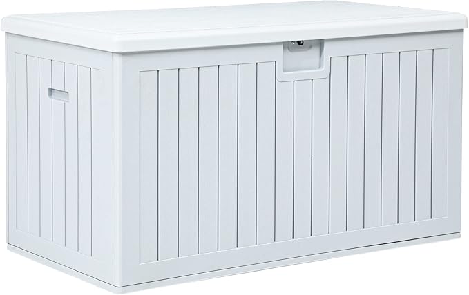 YITAHOME XL 180 Gallon Large Deck Box,Outdoor Storage for Patio Furniture Cushions,Garden Tools,Waterproof,Lockable (White)