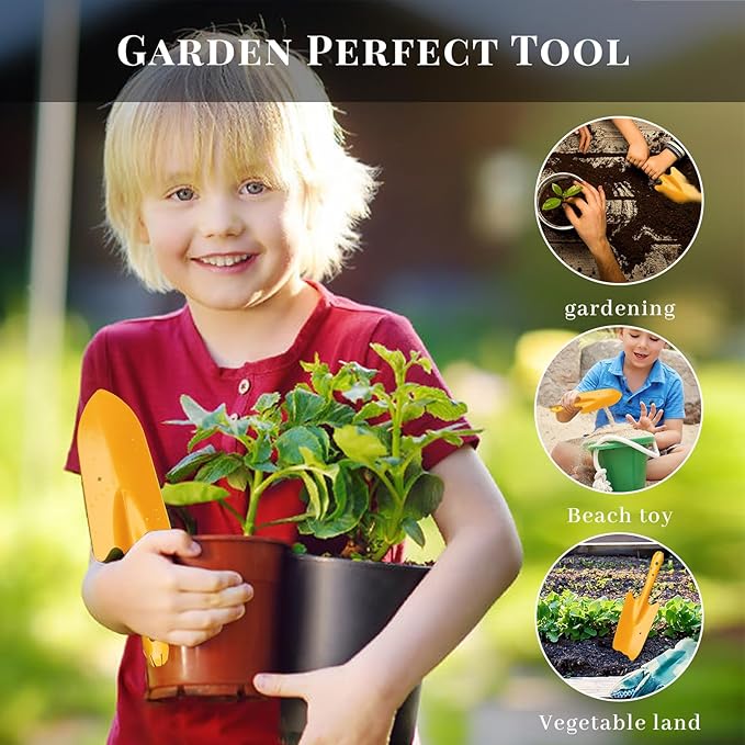 Garden Trowel for Digging and Planting, Mini Colorful Metal Hand Shovel, Small Trowel Set Garden Tools for Flower Soil Planting Digging Transplanting Ideal Gardening Gift for Kids