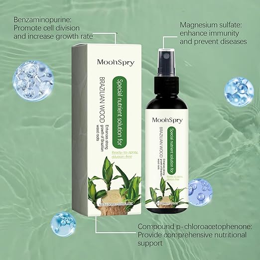 MoonSpry Brazilian Lucky Wood Plant Food, Lucky Bamboo Liquid Fertilizer，Brazilian Wood Indoor houseplant Fertilizer，Bamboo Indoor Plant Food，Fertilizantes de brasileña y árbol de la Suerte 1pc*100ml