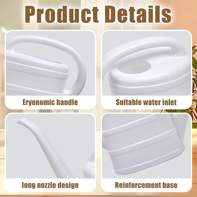 ZXJ Small Plant Watering Can - 1/3 Gallon - White