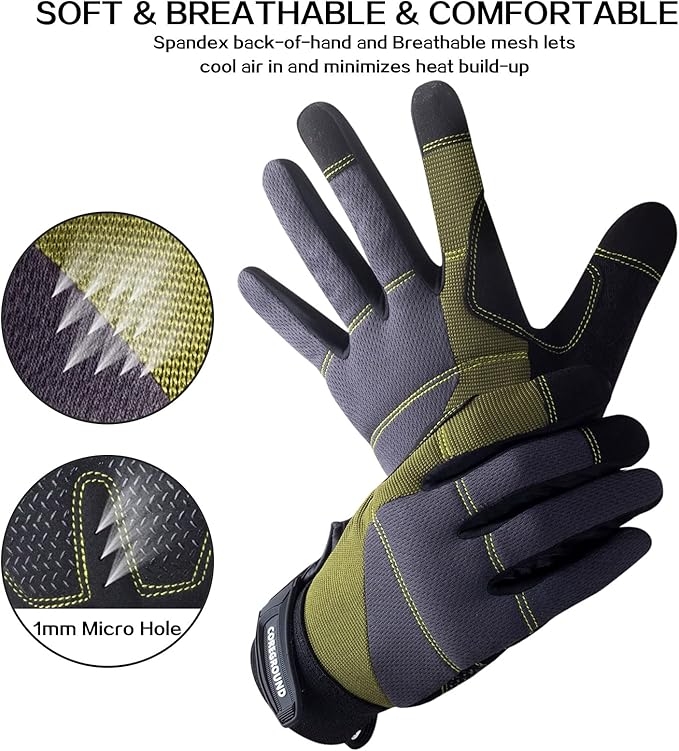 Leather Safety Work Gloves Gardening Carpenter Thorn Proof Truck Driving for Mens and Womens Waterproof heavy duty