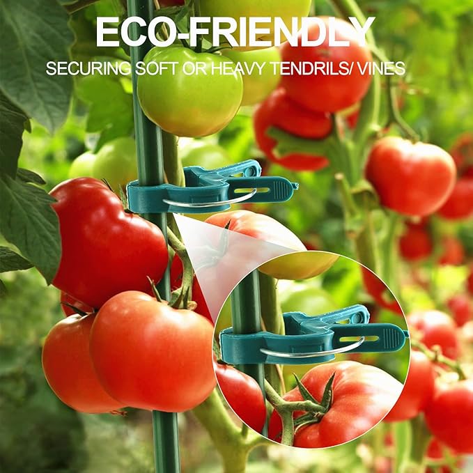 40 Pcs Plant Support Clips,Flower and Vine,Garden Tomato Plant Support Clips for Supporting Stems,Vines Grow Upright Climbing,Tool for Straightening,Tomato Cage,Trellis. 2 Sizes in one Pack