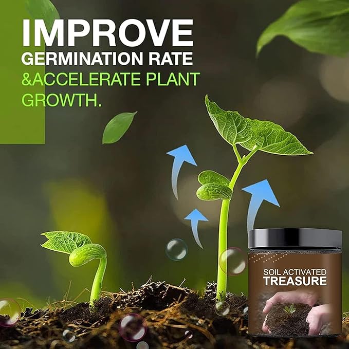 200g Soil Activated Treasure -You Will Be Amazed! Premium Soil Activated Essence Flower Fertilizer, Activators for Raised Garden Beds, Potting Mix, Lawns