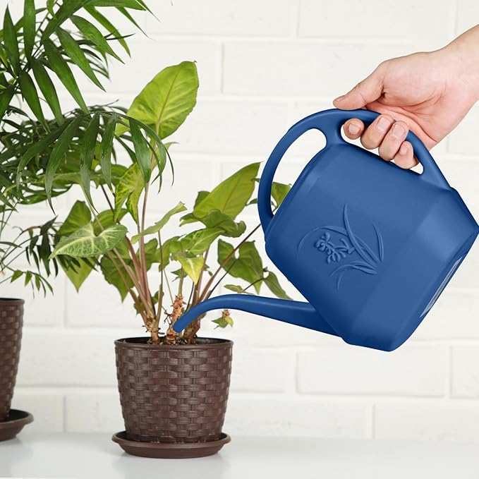 Plastic Watering Can - for Indoor and Outdoor Plant - 1/2 Gallon - Blue