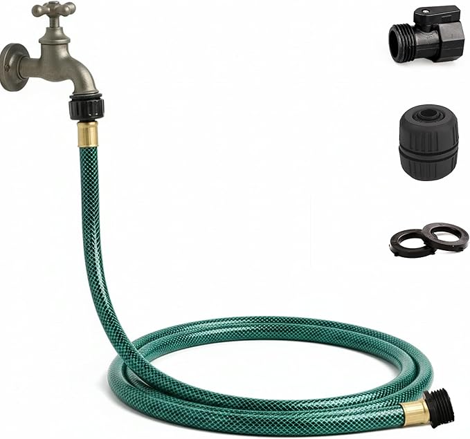 Leader Hose for Outdoor Garden Connection: 5FT 1/2" Short Hose with Male to Female Fittings Leakproof and No Kink for Faucet Extension Drip Irrigation