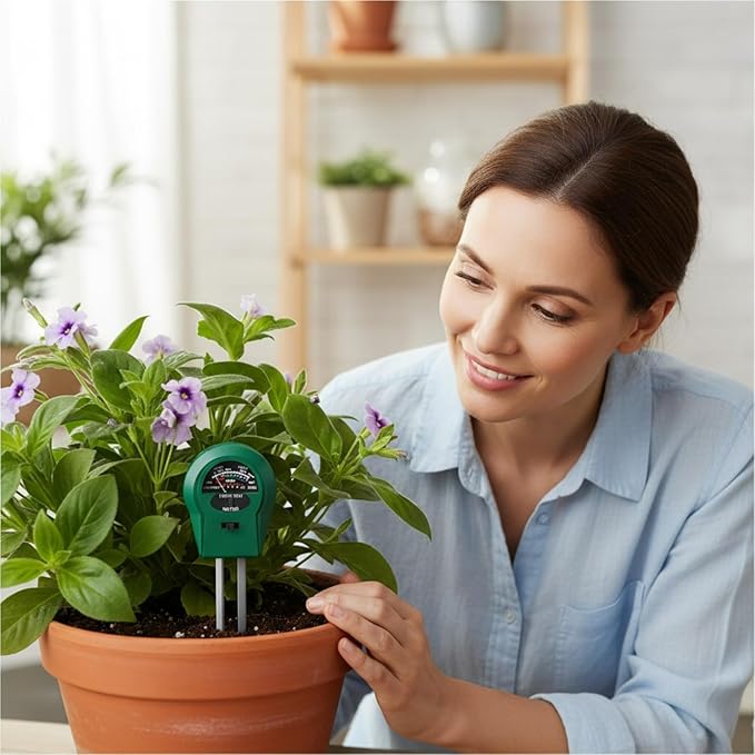 3-in-1 Soil Moisture Meter with Light & pH Sensor, Plant Soil Tester Kit for Indoor/Outdoor Garden Use