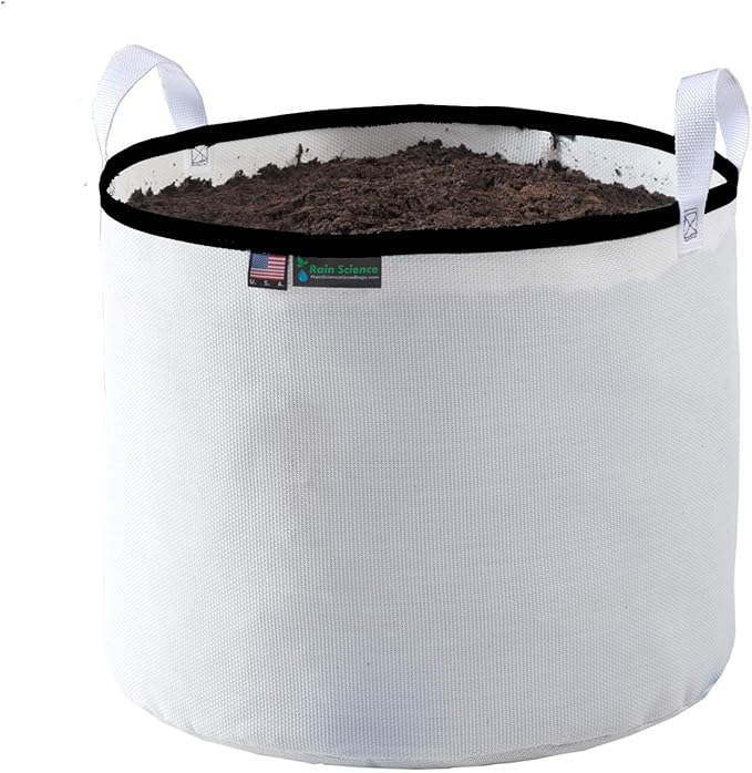Grow Bag 25 Gallon, Planting Pots - Colorful Plant Grow Bags Pots Gardening Vegetable - Air Pruning Mesh Fabric Plant Container - (White/Black)