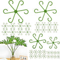 32 Pcs Plant Stem Support, Climbing Houseplant Stem Supports, Plants Holder Hook for Indoor Home Garden, 4 Sizes Eight for Each Size (Green)