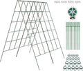 Amoskey Cucumber Trellis, Garden Trellis for Climbing Plants Outdoor, Foldable A-Frame Trellis, Cucumber Trellis for Raised Bed for Cucumbers, Peas, or Tomatoes (Green, Bold Large Grid 46''H*36'W)