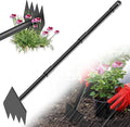 Luvenia Garden Hoe, 46 Inch Long Handle Hoe Garden Tool Heavy Duty, 2 in 1 Weed Rake & Garden Hoe for Women & Family Gardeners, Fast Weeds Grass Removal,Cultivating, Loosen Soil, Sharp Edge