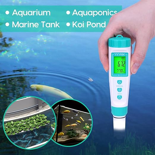YINMIK Digital pH Meter with Extra Replaceable Probe, Pocket pH Tester for Hydroponics, Accurate Water Tester for Swimming Pool Hot Tub Aquariums Home Wine Brewing