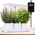 Indoor Garden Led Grow Light, Full Spectrum LED Grow Lamp for Indoor Plants with Intelligent Controller, Height Adjustable, Ideal for Home Desk Plant Lighting (Without Pots)(White, 16.5*6.5*4 inch)