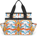 Garden Tool Bag Organizer Garden Tote Bag with Pockets Fire Sun Tool Storage Organizer Gardening Tool Kit Holder 13" x 6.8" x 2.8"