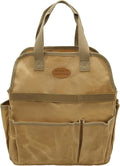Waxed Canvas Utility Tote Bag, Large Capacity Multi-Pocket Garden Tool Bag, Heavy Duty Waterproof Work Tote for Camping, Gardening, Organizer Storage Bag for Men Women (Khaki)