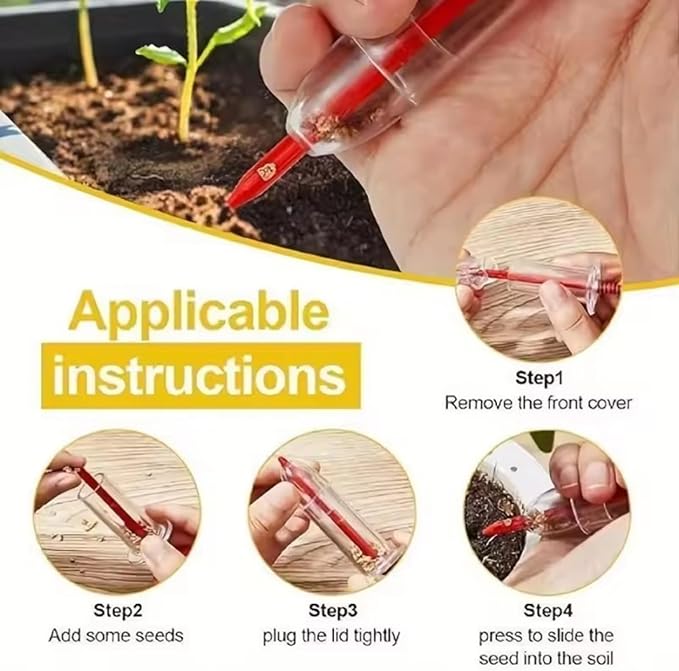 12-Hole Digger Seed Spreader,7 Piece Sowing Seeds Dispenser Set,Mini Seed Dispenser for Small Seeds, Handheld Seed Planter Tool Seed Dibber Multifunctional Spacer Gardening Tools