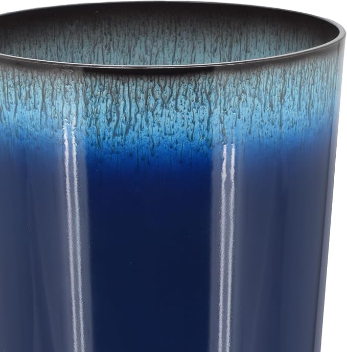 Arcadia Garden Products 25.5-inch Tall Set of 2 Blue Large Plastic Planter Pots with Drainage Plug for Indoor or Outdoor Use, Decorative Lightweight Garden Flower Pot for Porch, Patio, Deck