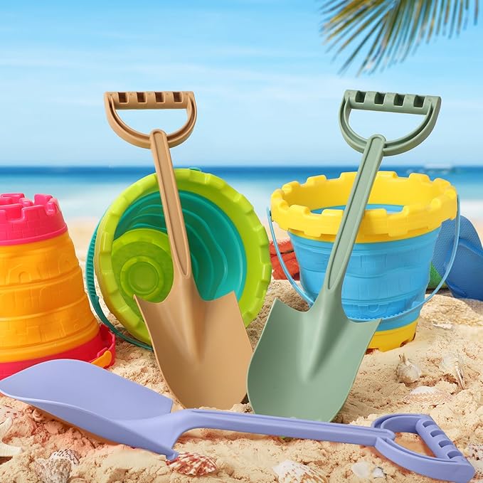 16 Inch Beach Toy Shovels, Sand Spade Shovel Toys for Kids Adults, Solid Sand Toy- Sandbox Kit,Outdoor, Snow Scoop, Planting Tools Gadget for Boys Girls, Digging, Gardening Travel 3 Pack