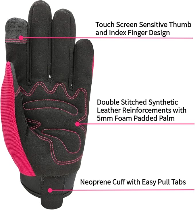 Safety Work Gloves for Men&Women,Utility Working Gloves,Mechanic Gloves,Yard Work Gloves,Performance Fit,Touchscreen