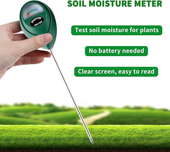 Soil Moisture Meter, 2 Pack Plant Water Meter Soil Meter Moisture Sensor Hygrometer for Indoor Outdoor Plant Care,No Battery Needed(Green + Black)