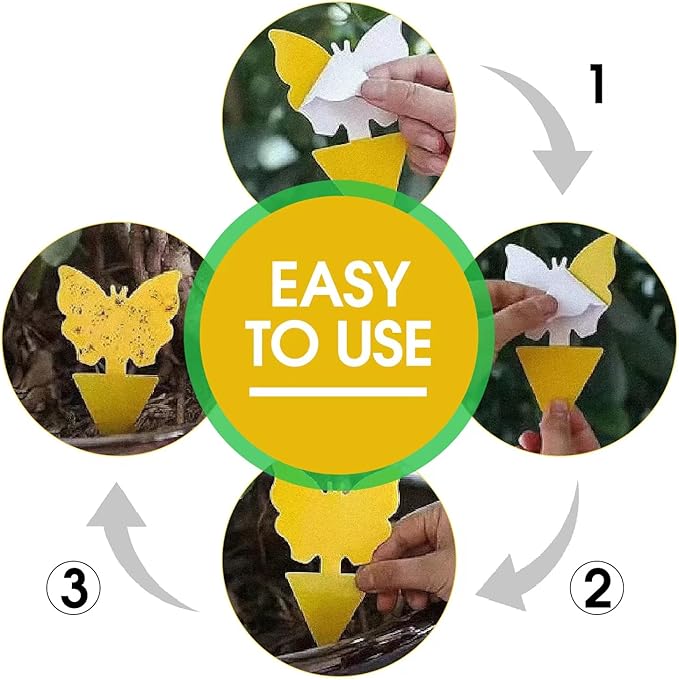 58 Pack Flying Insect Traps for Plants – Yellow Sticky Traps for Fungus Gnats, Flies & Flying Bugs, Indoor Outdoor Flying Bug Catcher for Pots, Garden & Kitchen, Kid & Pet Safe, Non-Toxic, Odorless
