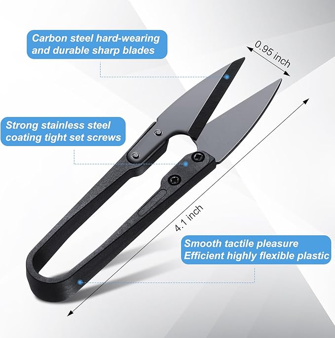 Therwen 48 Pieces Bonsai Pruning Scissors 4 Inch Sewing Scissors Bulk Leaves Trimmer Small Pruner Shears Bud U Shaped Garden Shears for Gardening Plants Flower Bonsai Trimming