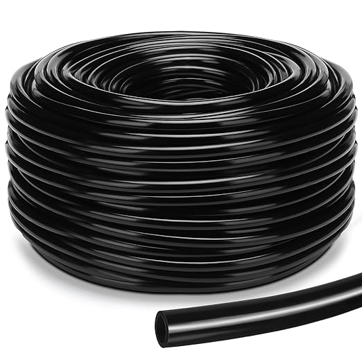 200 ft 5/16 Inch Drip Irrigation Tubing Blank Distribution Tubing Black Garden Watering Tube Line for Irrigation System